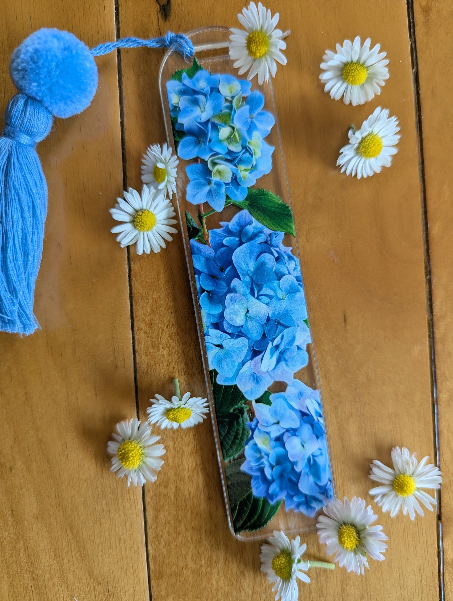 Bookmark - From Grandma's Garden - Blue hydrangeas
