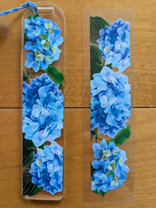 Bookmark - From Grandma's Garden - Blue hydrangeas