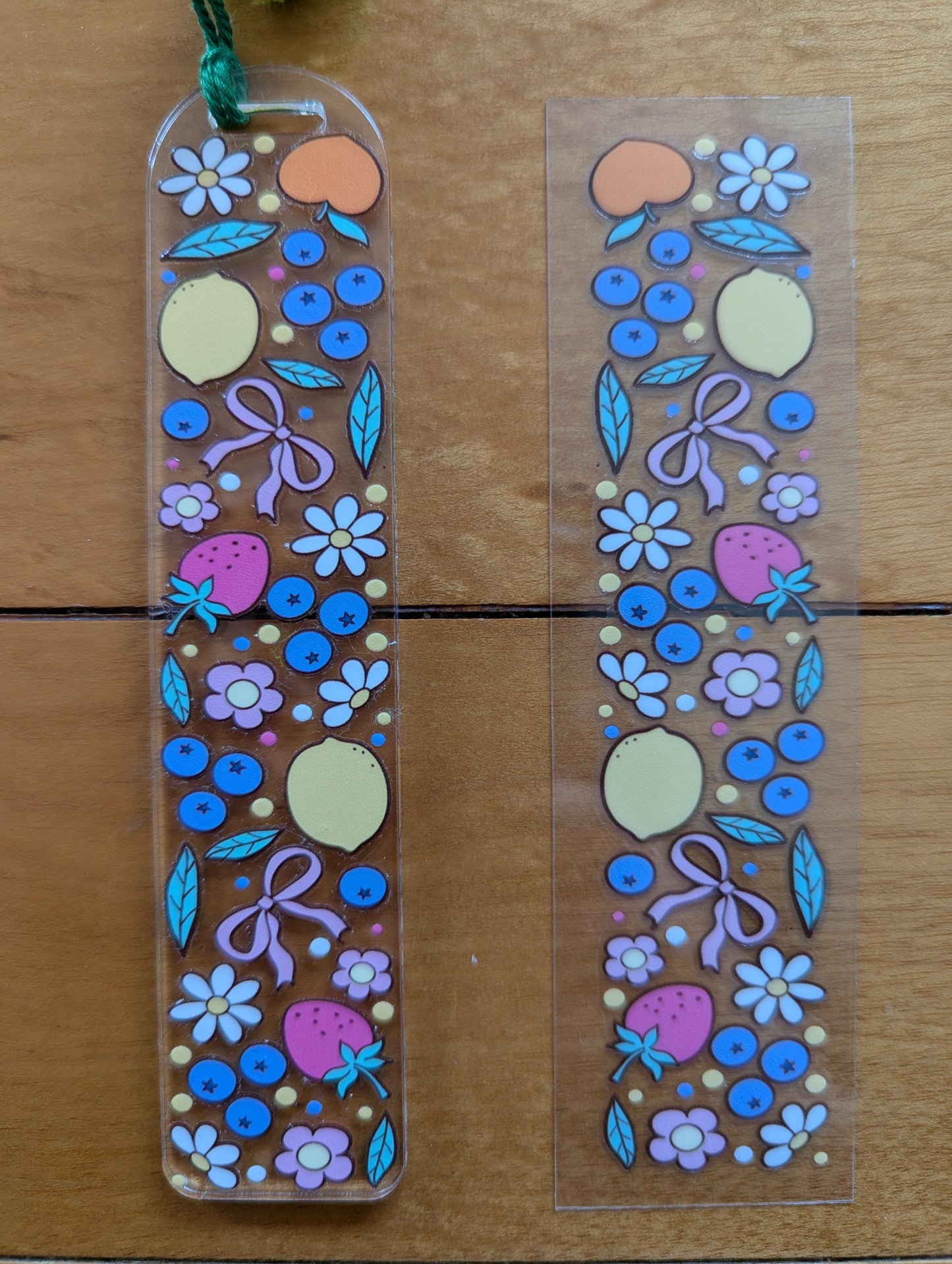Bookmark - Fruit Salad, Yummy Yummy - fruit, flowers and bows