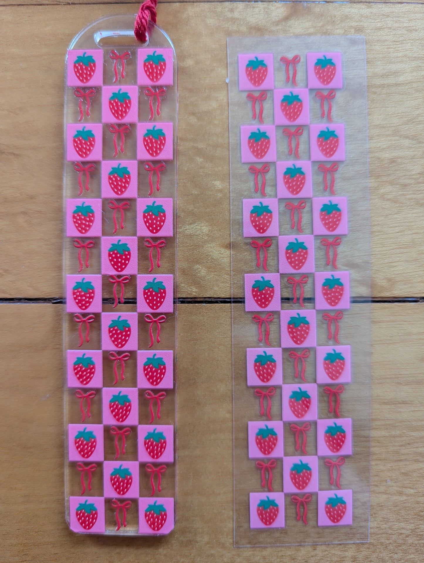 Bookmark - Berry Check Yourself Page Saver - Strawberries and Bows