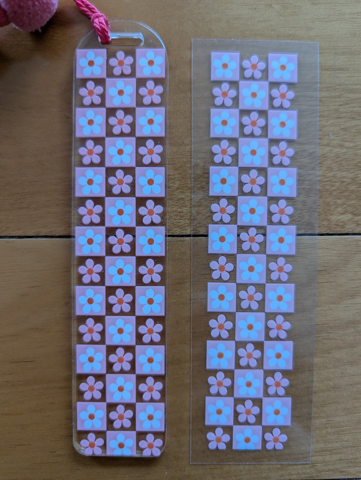 Bookmark -  Daisy Daydream Checkerboard Bookmark - checkerboard and daisies