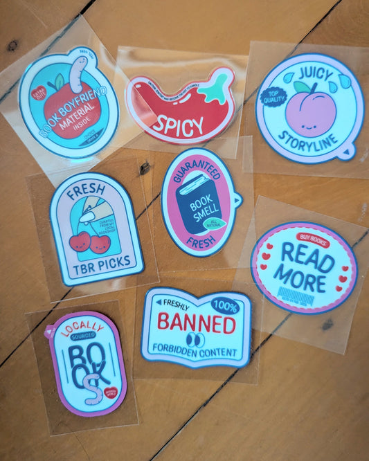 Bookish Sticker - Fruit Stickers - Pick Your Own Sticker - Customise