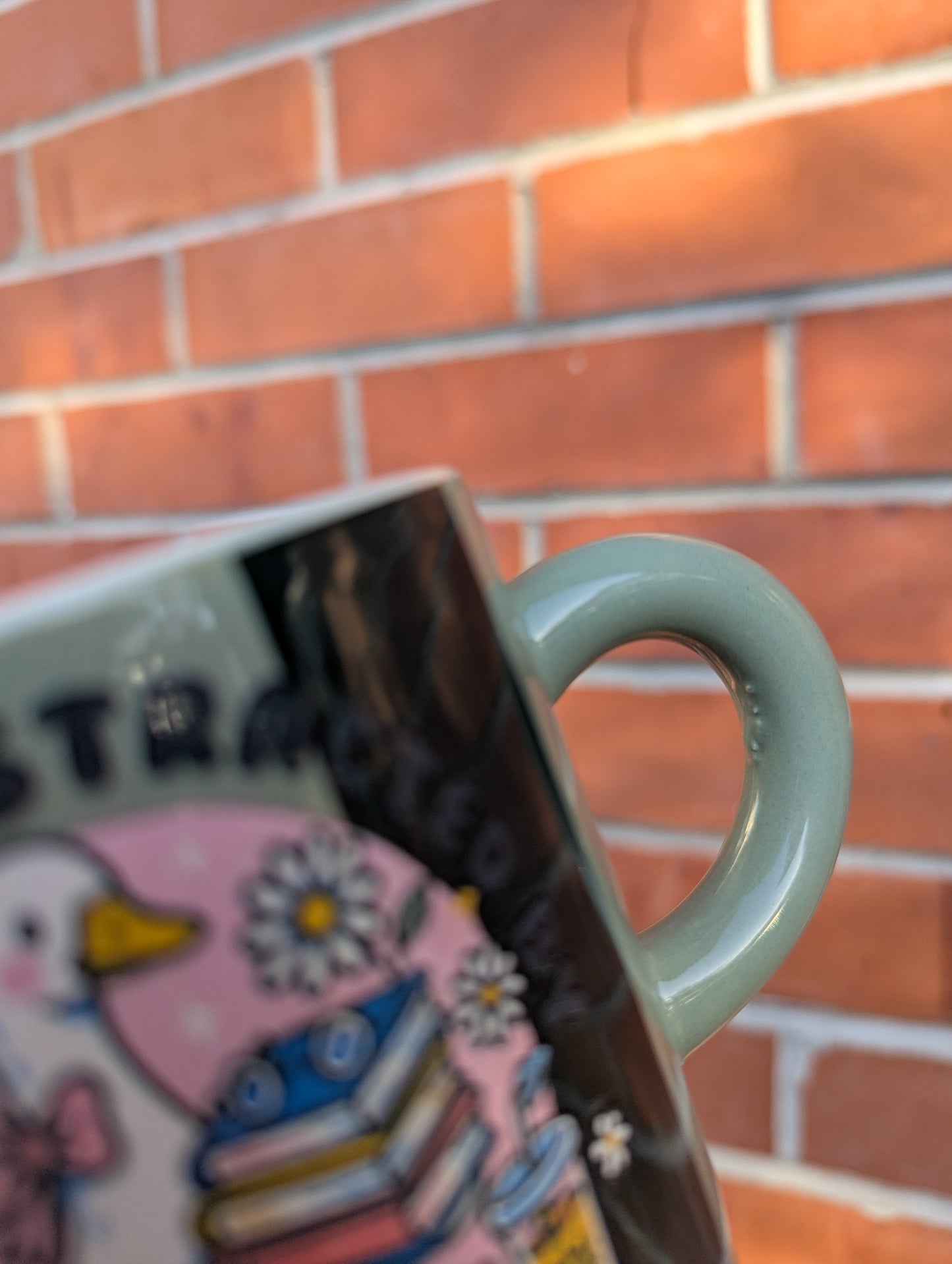 IMPERFECT: Easily Distracted by Books Green Stripe Mug