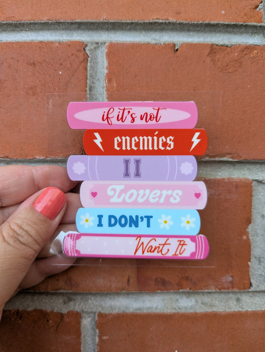 Bookish Sticker - Enemies to Lovers - Pick Your Own Sticker - Customise
